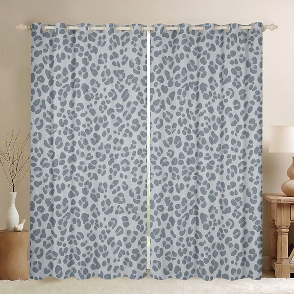 Manfei Gray Leopard Hide Blackout Curtains Set of 2 (52x84 Each),Jungle Cheetah Print Window Curtains,Wildlife Animal Pattern Curtains and Drapes For Teens,Microfiber Bedroom Decor