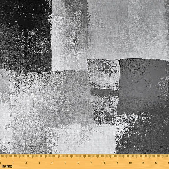 Manfei Gray Sewing & Crafting Fabric (2 Yards), Modern Aesthetic Home Decor Fabric by the Yard, Ombre Oil Painting Fabric by the Yard, Luxurious Living Room Decoration