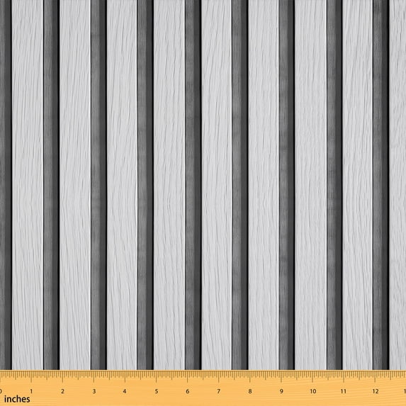 Manfei Gray Slat Fabric by the Yard 1 Yard, Vertical Line Home Decor ...
