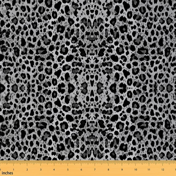 Manfei Gray Snake Print Fabric by the Yard (3 Yards), Animal Printed Decorative Fabric by the Yard, Wildlife Theme DIY Fabric