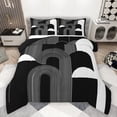 thumbnail image 1 of Manfei Gray Stripes Queen Comforter Set,Abstract Geometric Lines Bedding Sets,Minimalist Stripe Bedding Comforter Set For Girls Kids,Microfiber Bedroom Decor Reversible,3 Pieces, 1 of 8
