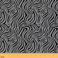 Manfei Gray Zebra Wave Fabric by the Yard 3 Yards, Silver Black Stripe ...