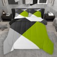 thumbnail image 1 of Manfei Green Black White Full Size Comforter Sets,Modern Minimalist Geometric Bedding Comforter Set,Patchwork Checkered Bedding Sets For Teens,Ultra Soft Home Decor Reversible,3pcs, 1 of 9