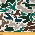 thumbnail image 1 of Manfei Green Brown Camouflage Sewing & Crafting Fabric (1 Yard), Mallard Duck Silhouette Home Decor Fabric by the Yard, Geometry Camo DIY Fabric, 1 of 6