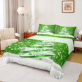 thumbnail image 1 of Manfei Green Christmas Tree Queen Sheet Sets, Christmas Snowflake Flat Sheet, Western Winter Festival Queen Fitted Sheet, Ultra Soft Home Decor, 4pcs, 1 of 7