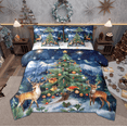 thumbnail image 1 of Manfei Green Christmas Tree Twin Bedding Sets 7 Pieces for Children, Merry Xmas Bedding Comforter Set, Cartoon Deer Stars Sheet Sets, Microfiber Bedroom Decor, 1 of 8