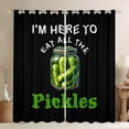thumbnail image 1 of Manfei Green Cucumber Black Out Curtains,Botanical Plants Curtains Pack of 2 (42x63 Each),Pickled Vegetable Bedroom Curtains,Lightweight Pickle Bedroom Decoration, 1 of 6