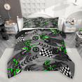 thumbnail image 1 of Manfei Green Dirt Bike Bedding Comforter Set 2pcs, Motocross Game Twin Comforter Sets, Motorcycle Track Racing Flag Bedding Set, Luxury Bedroom Decor, 1 of 8