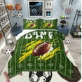 thumbnail image 1 of Manfei Green Football Field King Size Comforter Sets for Boys, American Football Bedding Comforter Set, Game Day Print Bedding Set, Ultra Soft Room Decor Reversible 3-Piece, 1 of 8