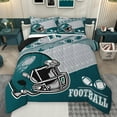 thumbnail image 1 of Manfei Green Football Helmet Bedding Comforter Set,Rugby Sport Twin Comforter Sets,Boys Ball Game Bedding Set For Kids,Ultra Soft Home Decor Reversible,2pcs, 1 of 8
