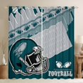thumbnail image 1 of Manfei Green Football Helmet Black Out Curtains,Rugby Sport Curtains Pack of 2 (42x63 Each),Boys Ball Game Bedroom Curtains For Kids,Ultra Soft Home Decor, 1 of 6