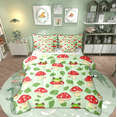 thumbnail image 1 of Manfei Green Frog Prince Bedding Comforter Set 7pcs, Jungle Cartoon Mushroom Queen Bedding Sets, Kawaii Animal Reversible Queen Sheet Sets, Super Cozy Room Decor, 1 of 7