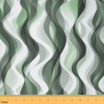 thumbnail image 1 of Manfei Green Gray White Fabric by the Yard (2 Yards), Aesthetic Geometric Decorative Fabric by the Yard, Abstract Stripe Sewing & Crafting Fabric, 1 of 6