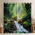 thumbnail image 1 of Manfei Green Jungle Tree Curtains Pack of 2 (42x84 Each) for Teens, Nature Stream Stone Curtains Blackout, Plant Botanical Bedroom Curtains, Window Curtains Home Decor, 1 of 6
