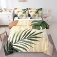 thumbnail image 1 of Manfei Green Leaf Plant Bedding Comforter Set 7pcs, Mid Century Fashion Queen Bedding Sets, Minimalst Geometric Reversible Queen Sheet Sets, Ultra Soft Home Decor, 1 of 7