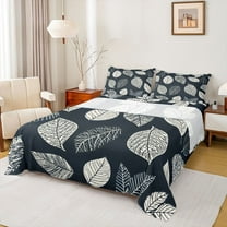 Manfei Green Leaves 3pcs Twin Sheet Sets for Teens Female Men,Botanical Plants Twin Fitted Sheet,Nature Tree Breathable Flat Sheet,Lightweight Room Decor