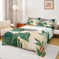 thumbnail image 1 of Manfei Green Monstera Leaf Full Size Sheets,Tropical Botanical Leaves Bed Sheets,Black Gold Lines Sheet Sets For Adults,Ultra Soft Home Decor,4 Pieces, 1 of 7