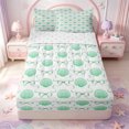 thumbnail image 1 of Manfei Green Ocean Shell Zipper Full Size Comforter Sets with Fitted Sheet and 2 Pillowcases,Kawaii Bowtie Zipper Bedding Set,Reversible,4 Pieces, 1 of 7