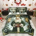 thumbnail image 1 of Manfei Green Santa Claus 7-Piece Twin Bedding Sets for Kid, Merry Christmas Bedding Comforter Set, Dreamy Fairy Tale Reversible Sheet Sets, Luxury Bedroom Decor, 1 of 8