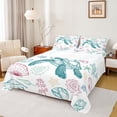 thumbnail image 1 of Manfei Green Sealife Turtle Bed Sheets Set Queen Size,Ocean Sea Beach Bedding Sets Queen Size,Shell Coral Starfish Bed Sheets Queen,Lightweight Room Decoration,4pcs, 1 of 7