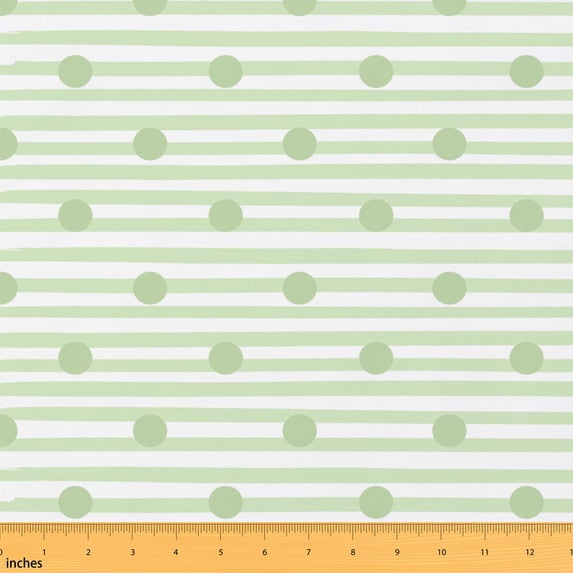 Manfei Green Stripe Fabric by the Yard 10 Yards, Sage Dot Home Decor ...