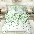 thumbnail image 1 of Manfei Green White 7 Pieces Bedding Comforter Set,St.Patrick Day Full Bedding Set,Lucky Four Leaf Clover Fitted Sheet Flat Sheet For Girls,Breathable Home Decor Reversible, 1 of 8