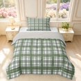 thumbnail image 1 of Manfei Green White Plaid Twin Comforter Sets,Vintage Check Bedding Set,Light Gray Reversible,2 Pieces,1 Comforter and 1 Pillowcase,2 Pieces,1 Comforter and 1 Pillowcase, 1 of 7