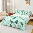 thumbnail image 1 of Manfei Green Xmas Tree Bed Sheets for Teen, Cartoon Reindeer Animal King Sheets, Merry Christmas Sheet Set, Breathable Home Decor, 4pcs, 1 of 7