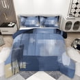 thumbnail image 1 of Homewish Grey Blue Abstract Full Size Comforter Sets, Retro Square Abstract Bedding Comforter Set, Oil Printing Artwork Reversible Bedding Sets, Breathable Home Decor, 3-Piece, 1 of 8