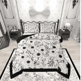 thumbnail image 1 of Manfei Grey Flower Print Full Size Comforter Sets for Girls, Groovy Daisy Floral Bedding Comforter Set, Retro Western Theme Reversible Bedding Sets, Super Cozy Room Decor, 3-Piece, 1 of 8