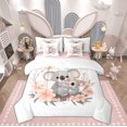 thumbnail image 1 of Manfei Grey Koala Animal Bedding Comforter Set 7pcs for Kids, Pink Cherry Blossoms Queen Bedding Sets, Kawaii Cartoon Theme Reversible Queen Sheet Sets, Lightweight Room Decor, 1 of 7