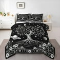 thumbnail image 1 of Manfei Grey Life Tree Bedding Comforter Set, Mystic Bohemian Flower Botanical Twin Comforter Sets, Outer Space Planet Reversible Bedding Set, Super Cozy Room Decor, 2-Piece, 1 of 8