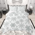 thumbnail image 1 of Manfei Grey Winter Snowflake 2pcs Bedding Comforter Set for Boys Girls,Merry Christmas Twin Comforter Sets,Happy New Year Breathable Bedding Set,Lightweight Room Decor,Reversible, 1 of 8