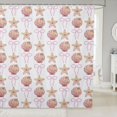 thumbnail image 1 of Manfei Grid Seashell Bow Shower Curtain 72Wx84L,Starfish Summer Bathroom Shower Curtain, 1 of 5