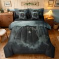 thumbnail image 1 of Manfei Grizzly Bear Twin Bedding, Vintage Farmhouse Animal Bedding Comforter Set, Black Gray, Black Reversible, 7pcs, 1 of 5