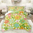 thumbnail image 1 of Manfei Groovy Floral Flowers Full Size Comforter Sets 3-Piece for Boys Girls,Spring Garden Bedding Comforter Set,Polka Dots Lightweight Bedding Sets,Luxury Bedroom Decor,Reversible, 1 of 8