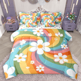 thumbnail image 1 of Manfei Groovy Flower Twin Bedding Sets 7pcs for Girls, Cartoon Rainbow Bedding Comforter Set, Cute Floral Sheet Sets Super Cozy Room Decor, 1 of 8