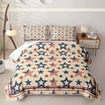 thumbnail image 1 of Manfei Grunge American Flag Quilt King,Red Navy Stars King Coverlet Set,3pcs, 1 of 7