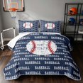 thumbnail image 1 of Manfei Grunge Baseball Twin Quilt Set, Sports Twin Coverlet Set, Navy Red White, Navy Reversible 2 Pieces, 1 Bedspread and 1 Pillowcase, 1 of 7