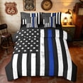 thumbnail image 1 of Manfei Grunge Blue American Flag Twin Bedding, Patriotic Fourth of July Bedding Comforter Set, Black White Blue, Black Reversible 7-Piece, 1 of 6