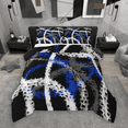 thumbnail image 1 of Manfei Grunge Geometric Lines Queen Comforter Set 3 Pieces, Contemporary Abstract Bedding Sets, Black White Blue Bedding Comforter Set, Luxury Bedroom Decor, 1 of 8