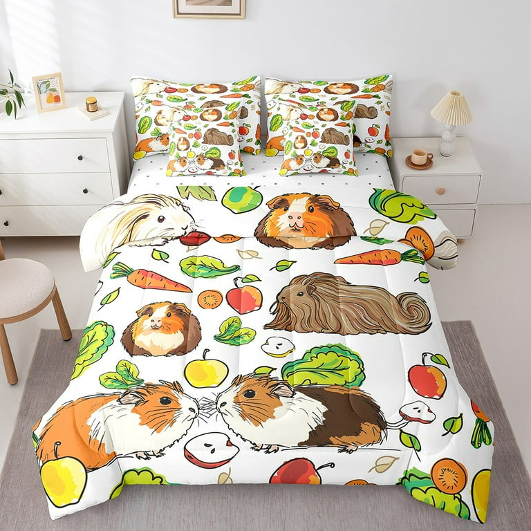 Feelyou Guinea Pig Twin Bedding Sets 7-Piece for Teens, Kawaii