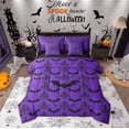 thumbnail image 1 of Manfei Halloween Bat 7-Piece Twin Bedding Sets,Vintage Antique Damask Bedding Comforter Set,Purple Black Sheet Sets For Children,Microfiber Bedroom Decor Reversible, 1 of 8