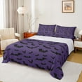 thumbnail image 1 of Manfei Halloween Bat Full Size Sheets,Trick Or Treat Bed Sheets,Black Purple Sheet Sets For Children,Microfiber Bedroom Decor,4 Pieces, 1 of 7