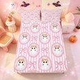 thumbnail image 1 of Manfei Halloween Cartoon Ghost Fitted Sheet Full,Ribbon Bow Knot Bed Set,3-Piece,1 Fitted Sheet and 2 Pillowcases, 1 of 6