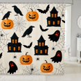 thumbnail image 1 of Manfei Halloween Cartoon Skull Shower Curtain 72Wx72L,Fall Harvest Pattern Bathroom Curtain, 1 of 5
