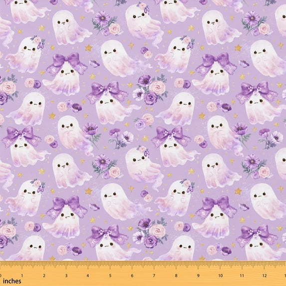 Manfei Halloween Creepy Fabric by the Yard 10 Yards, October Home Decor Fabric by the Yard, Brown