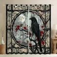 thumbnail image 1 of Manfei Halloween Crow Child Black Out Curtains, Vintage Cherry Blossoms Curtains Pack of 2 (42x63 Each), Mystic Galaxy Moon Bedroom Curtains, Window Curtains Room Decor, 1 of 6
