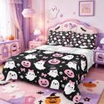 thumbnail image 1 of Manfei Halloween Ghost Print Bed Sheets,Funny Cartoon Turkey Full Size Sheets,4 Pieces,1 Flat Sheet,1 Fitted Sheet and 2 Pillowcases, 1 of 6