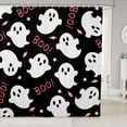 thumbnail image 1 of Manfei Halloween Ghost Print Shower Curtain 72Wx72L,Pastel Bat Pattern Bathroom Curtain, 1 of 5